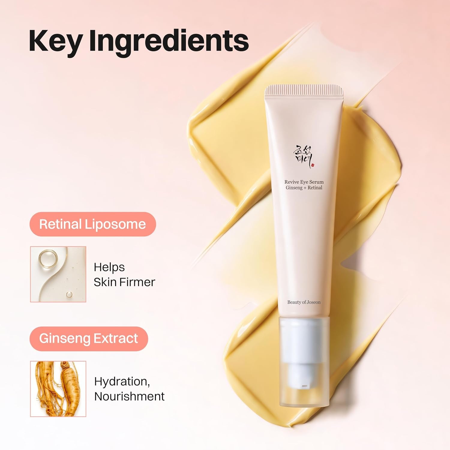 Beauty of Joseon Revive Eye Serum Ginseng + Retinal | Korean Skincare Augencreme-Ideal Mit Augenpads, Gegen Falten, Ungleichmäßigen Hautton Serum Zur Augenpflege, 30Ml, 2EA
