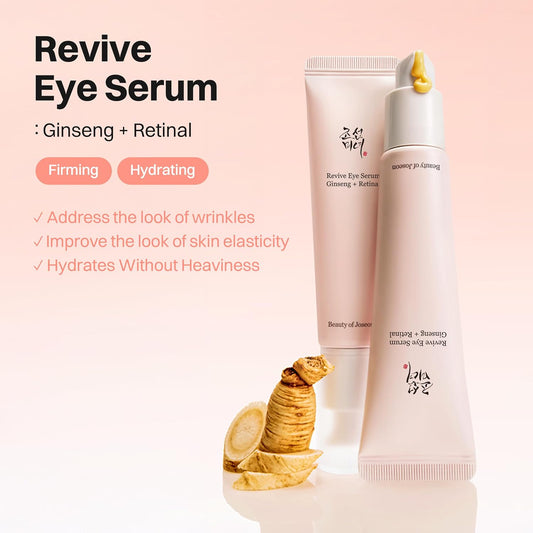Beauty of Joseon Revive Eye Serum Ginseng + Retinal | Korean Skincare Augencreme-Ideal Mit Augenpads, Gegen Falten, Ungleichmäßigen Hautton Serum Zur Augenpflege, 30Ml, 2EA
