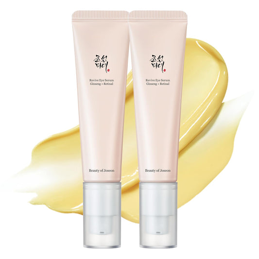 Beauty of Joseon Revive Eye Serum Ginseng + Retinal | Korean Skincare Augencreme-Ideal Mit Augenpads, Gegen Falten, Ungleichmäßigen Hautton Serum Zur Augenpflege, 30Ml, 2EA